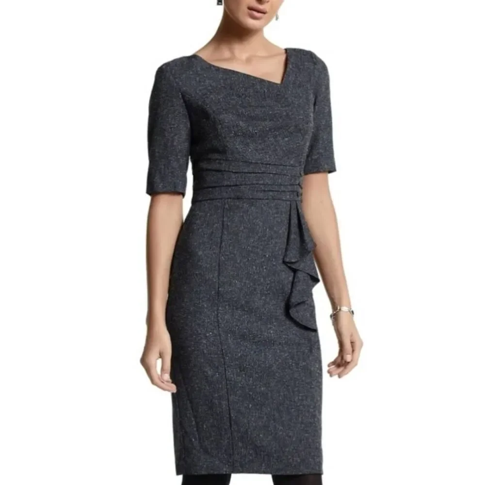 White House Black Market tweed sheath dress size 10 - Picture 2 of 11